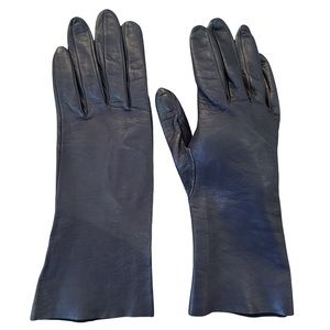 Black Italian Leather Unlined Gloves